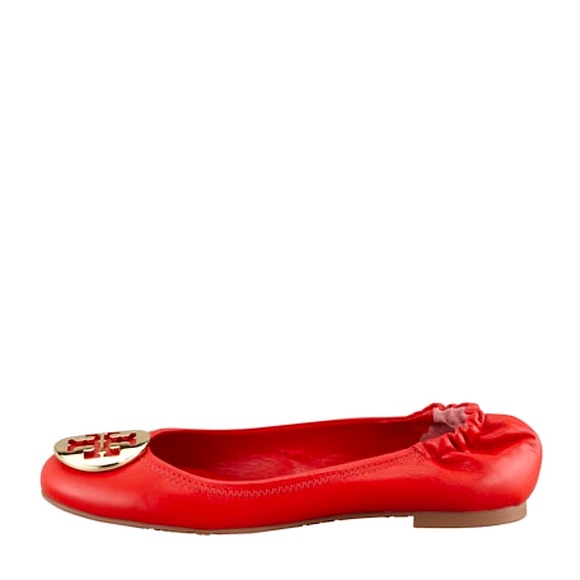 Tory Burch Lobster Red/Gold-626 Reva-Mestico Flat Ballet 12138006, Size 5.5 - Picture 10 of 16